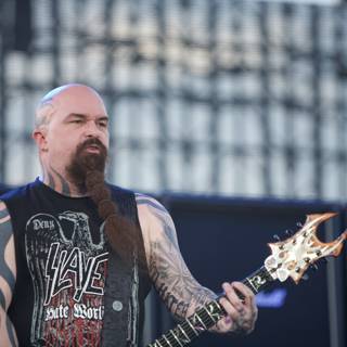 Kerry King Rocking the Crowd with His Tattooed Guitar Skills