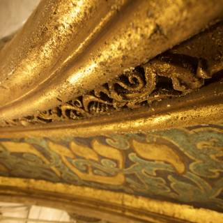Golden Ceiling Carvings in a Temple
