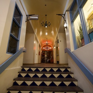 Southwestern Passage with Decorative Tiled Stairs