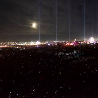 Illuminated Urban Concert Crowd