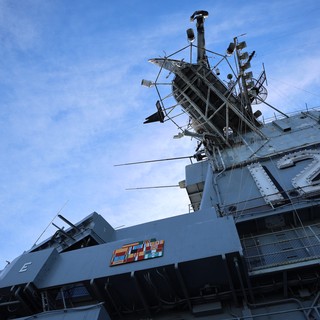 USS Hornet Aircraft Carrier Tower and Mast Structure