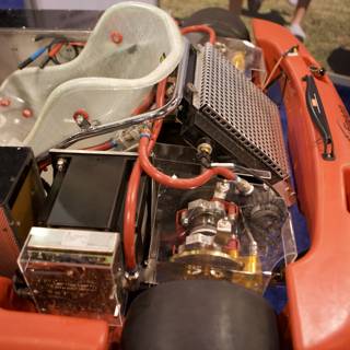 Red and Black Kart with Motor and Engine