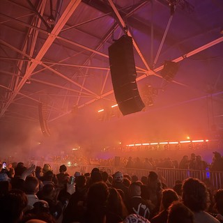 Skrillex and Four Tet Concert with Dramatic Lighting