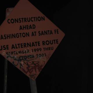 Defaced Construction Sign