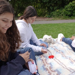 Friends Enjoying Summer Picnic in Park