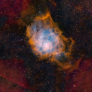 Lagoon Nebula M8 in Narrowband SHO Palette