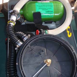 Water tank and hose on the boat