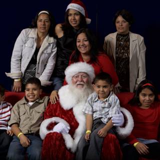 Family Festive Photo with Santa Claus