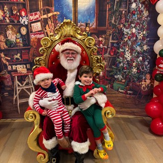 Christmas photo studio or mall Santa setup