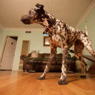 The Majestic Canine of the Hardwood Floor