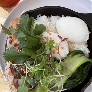 Rice and Veggie Bowl with Poached Egg