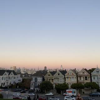 The Painted Ladies in Urban San Francisco at Sunset