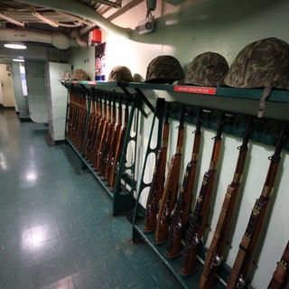 Military Rifle Armory Aboard USS Hornet Aircraft Carrier