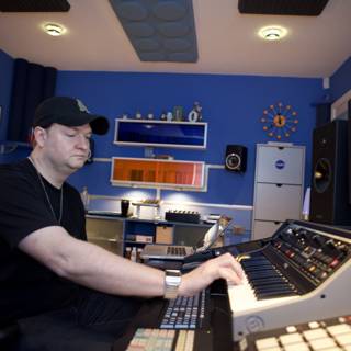 DJ Dan laying down fresh beats in the studio
