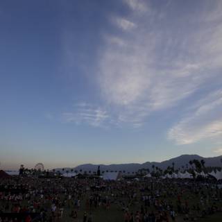 Coachella Crowd under a Beautiful Sky