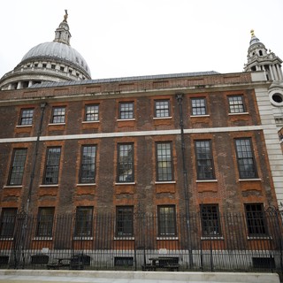 Historic Brick Building Behind St Paul's Cathedral London