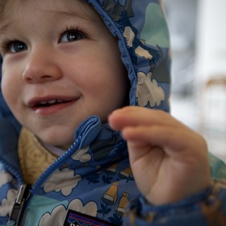 Joyful Toddler in Patagonia Winter Gear
