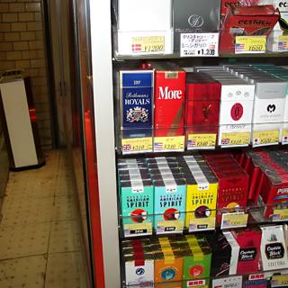 Display of Cigarettes in Japanese Store