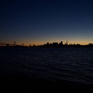 San Francisco Skyline Silhouette at Sunset
