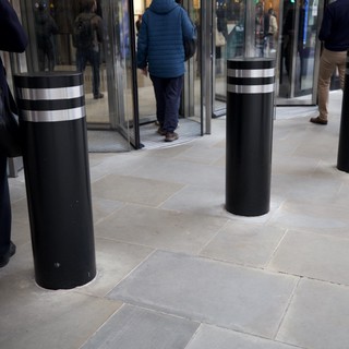 Security Bollards at Modern Building Entrance in London