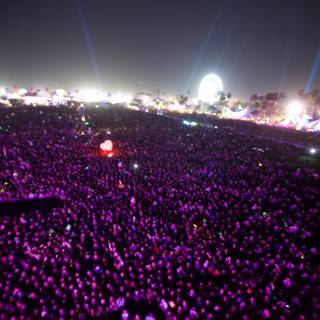 Electric Night Sky: A Stunning Crowd at Coachella Music Festival