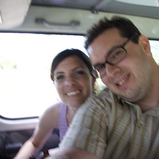 Smiling Couple on a Van Ride in Fiji