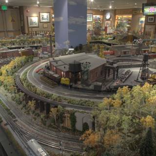 Toy Train Diorama Displayed in Urban Museum