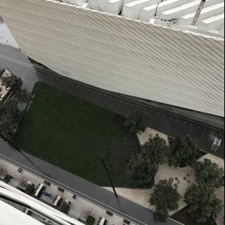 Aerial View of The Broad Building in Los Angeles