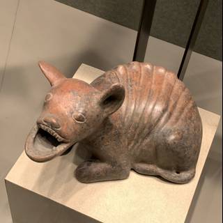 Bronze Dog Statue with Open Mouth