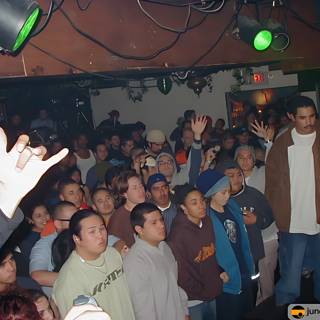 Nightclub Concert Crowd with Raised Hands