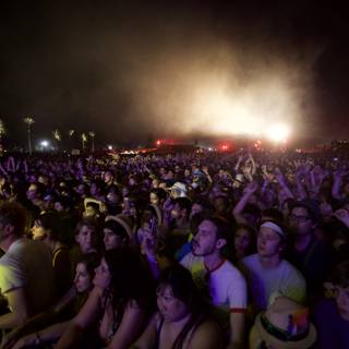 Smoke-filled Night at Coachella Concert