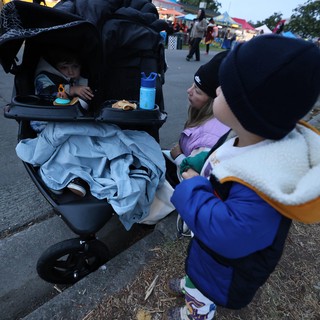 Children at Dusk During Hot Air Balloon Festival