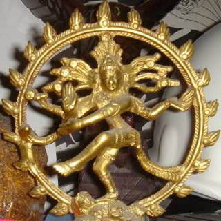 A Golden Statue of a Hindu God