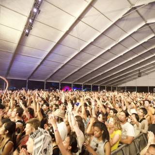Urban Concert Crowd with Hands Up