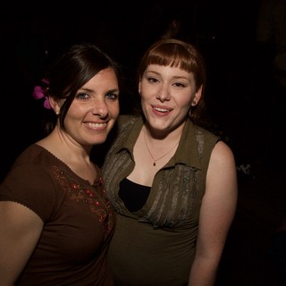 Two Friends Smiling at a 2006 Art Walk Event