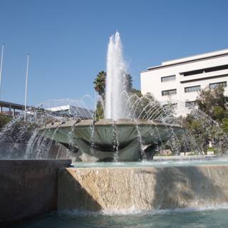 Serene Fountain in Front of Architectural Marvel