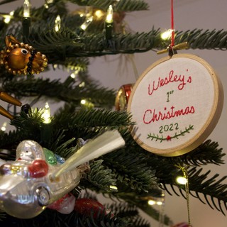 Wesley's First Christmas Embroidered Tree Ornament 2022