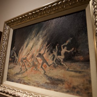 Framed Painting of Indigenous Ceremonial Fire Dance