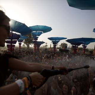 Water Spraying Woman at Coachella Music Festival