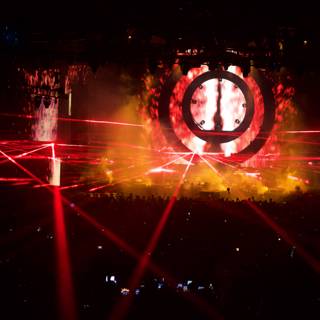 Red and White Light Spectacle at Coachella Concert