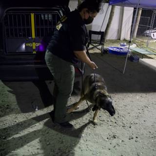 Night Shift: Man with His Police Dog at Coachella 2024