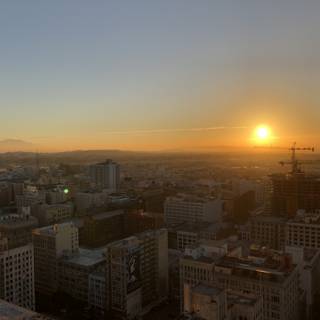 Sunset over Los Angeles Skyline