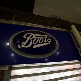 Vintage Boots Pharmacy Sign on London Street