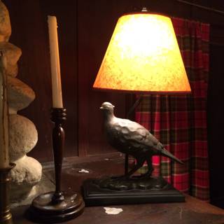 Pheasant Lamp and Candle