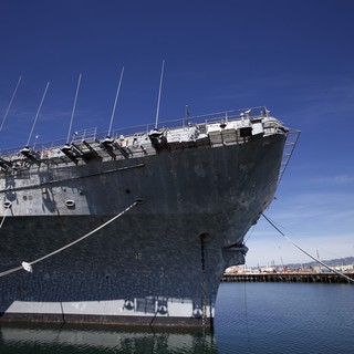 USS Hornet Aircraft Carrier Docked at Historic Naval Port