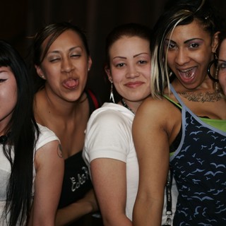 Five Friends Celebrating at Respect JS Anniversary Party