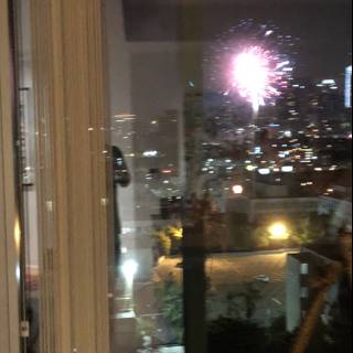 Fireworks Illuminate the Cityscape from Above