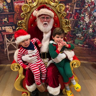indoor christmas photo studio or mall santa setup