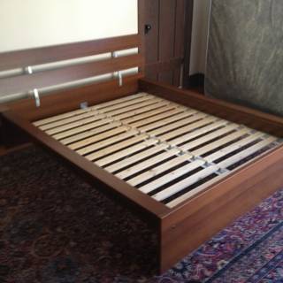 Sturdy Wooden Bed Frame with Slats for a Cozy Sleep
