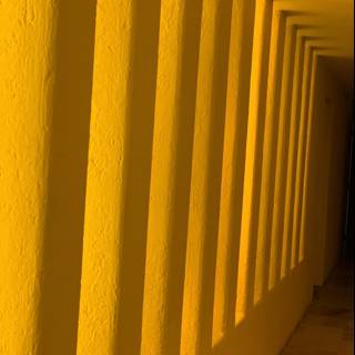 Illuminated Yellow Wall